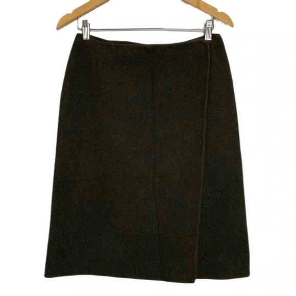 Ralph Lauren Wool/Angora/Cashmere Gray Wrap Skirt Size 8 - Picture 1 of 9